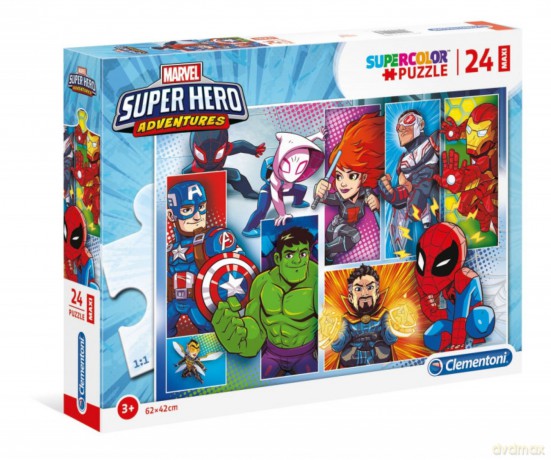 CLEMENTONI 24 el. Maxi Superhero [PUZZLE]