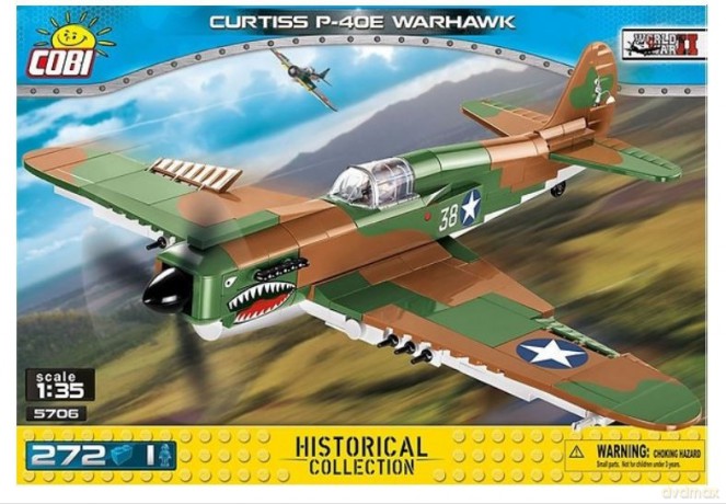 Curtiss P-40E Warhawk amerykański myśliwiec [KLOCKI]