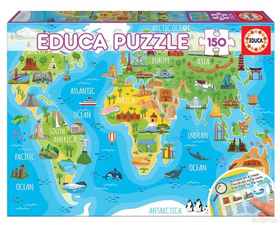 EDUCA 150 el. Globus zabytki [PUZZLE]