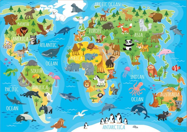 EDUCA 150 el. Globus zwierząt [PUZZLE]