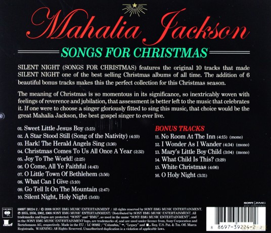 Mahalia Jackson: Silent Night: Songs For Christmas (Expanded Edition) [CD]