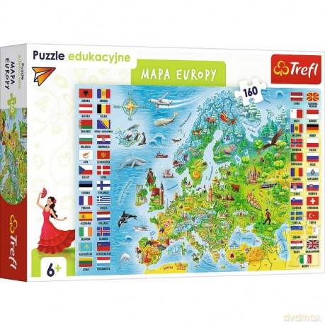 TREFL 160 el. Edukacyjne Mapa Europy [PUZZLE]