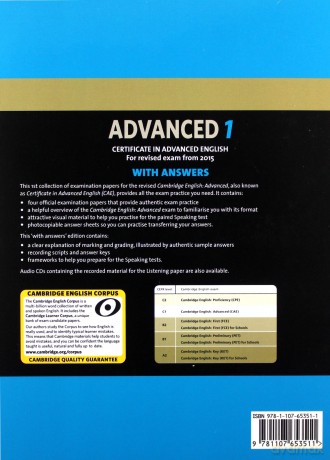 Cambridge English Advanced 1 Authentic examination papers with answers [KSIĄŻKA]