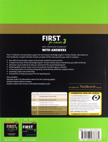 Cambridge English First for Schools 3 with answers [KSIĄŻKA]