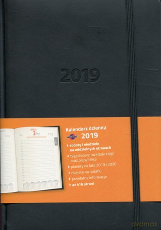 Kalendarz 2019 KK-A5DL książkowy A5 dzienny Lux czarny [KALENDARZ]