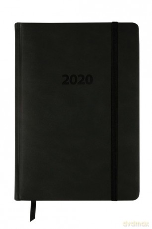 Kalendarz 2020 książkowy A5 tygodniowy Lux czarny [KALENDARZ]