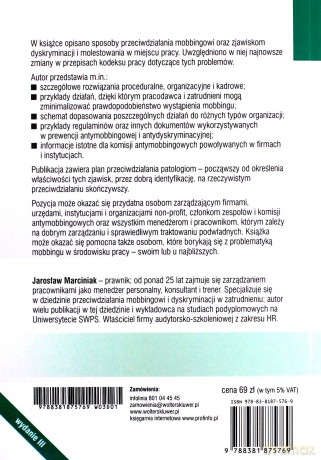 Mobbing dyskryminacja molestowanie w.3/20 Przeciwdziałanie w praktyce - Jarosław Marciniak [KSIĄŻKA]
