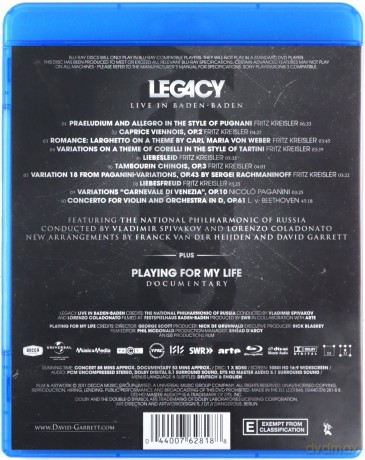 David Garrett: Legacy - Live From Baden Baden [Blu-Ray]