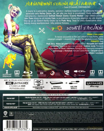 Ptaki Nocy i Fantastyczna Emancypacja Pewnej Harley Quinn [Blu-Ray 4K]+[Blu-Ray]