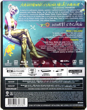Ptaki Nocy i Fantastyczna Emancypacja Pewnej Harley Quinn (steelbook) [Blu-Ray 4K]+[Blu-Ray]