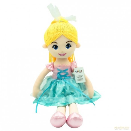 Lalka Emilka miętowa sukienka, blond włosy
