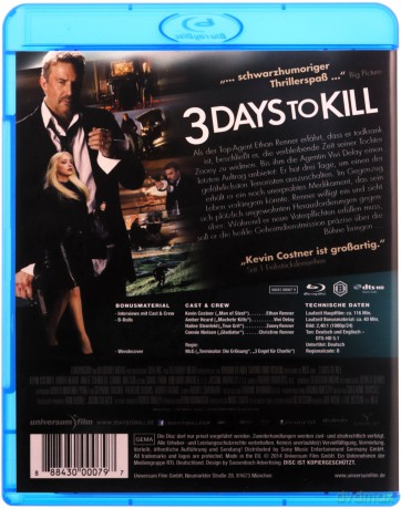 3 Days to Kill (72 godziny) [Blu-Ray]
