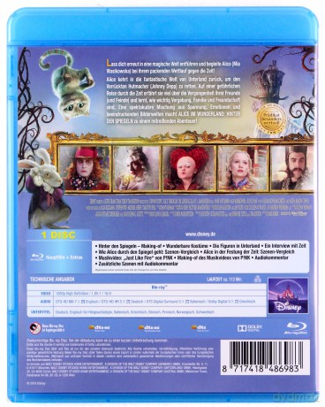 Alice Through the Looking Glass (Alicja po drugiej stronie lustra) (Disney) [Blu-Ray]