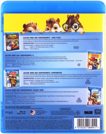 Alvin and the Chipmunks 1-4 (Alvin i wiewiórki 1-4) [Blu-Ray]