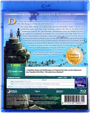 Atlantis: The Lost Empire (Atlantyda - zaginiony ląd) (Disney) [Blu-Ray]