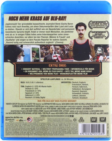 Borat (Borat: Podpatrzone w Ameryce, aby Kazachstan rósł w siłę, a ludzie żyli dostatniej) [Blu-Ray]