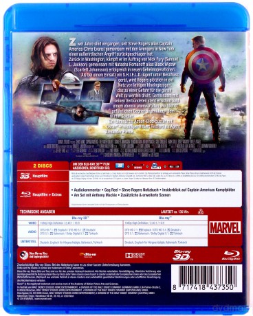 Captain America: The Winter Soldier (Kapitan Ameryka: Zimowy żołnierz) [Blu-Ray 3D]+[Blu-Ray]