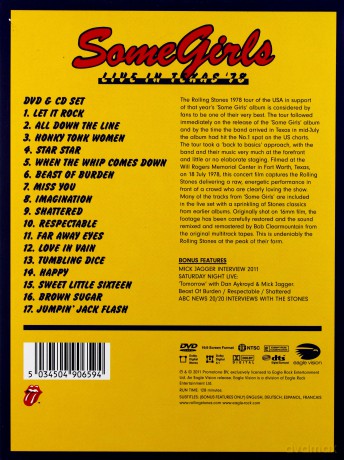 The Rolling Stones: Some Girls Live In Texas 78 [DVD]+[CD]