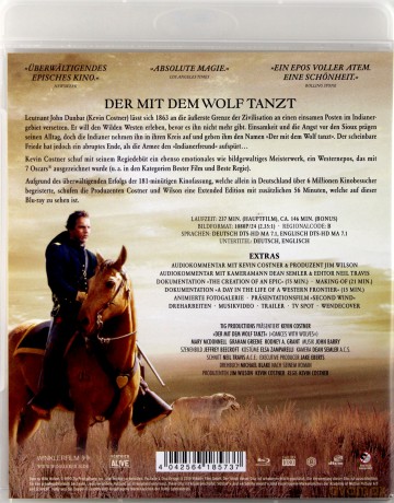 Dances with Wolves (Extended Edition) (Tańczący z wilkami) [Blu-Ray]