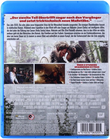 Dawn of the Planet of the Apes (Ewolucja planety małp) [Blu-Ray]