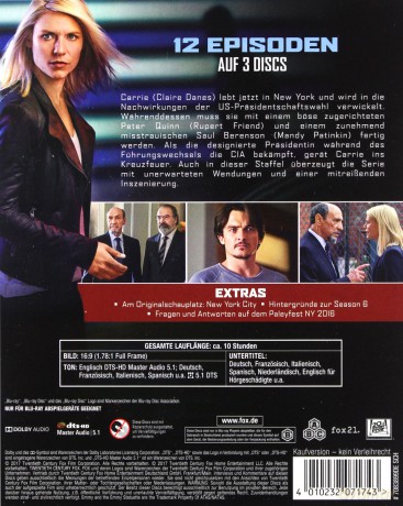 Homeland Season 6 [3xBlu-Ray]