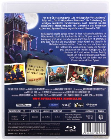 Hoodwinked Too! Hood vs. Evil (Czerwony Kapturek 2: Pogromca zła) [Blu-Ray 3D]+[Blu-Ray]