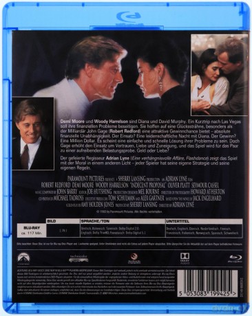 Indecent Proposal (Niemoralna propozycja) [Blu-Ray]