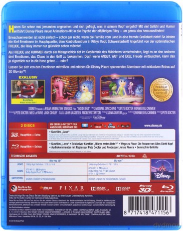 Inside Out (W głowie się nie mieści) [Blu-Ray 3D]+[Blu-Ray]