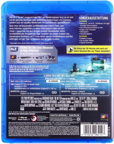 Life of Pi (Życie Pi) [Blu-Ray 3D]+[Blu-Ray]
