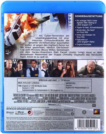 Live Free or Die Hard (Szklana pułapka 4.0) [Blu-Ray]