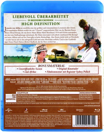 Out of Africa (Pożegnanie z Afryką) [Blu-Ray]