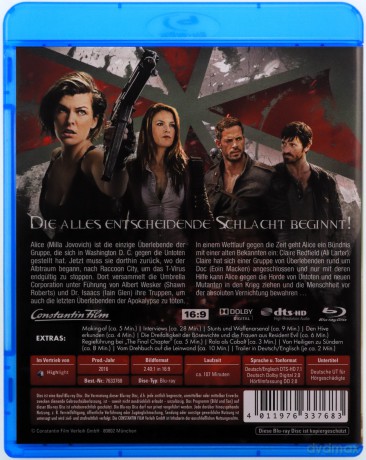 Resident Evil: The Final Chapter (Resident Evil: Ostatni rozdział) [Blu-Ray]