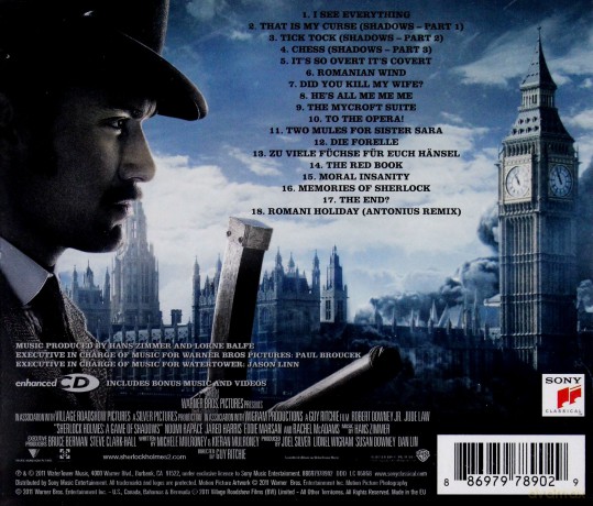 Sherlock Holmes: A Game of Shadows soundtrack  (Sherlock Holmes: Gra cieni) (Hans Zimmer) [CD]