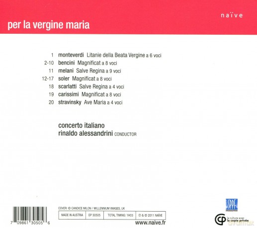 Concerto Italiano, Rinaldo Alessandrini: Per La Vergine Maria (digipack) [CD]