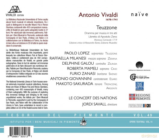 Jordi Savall, Le Concert Des Nations: Vivaldi Teuzzone [3CD]