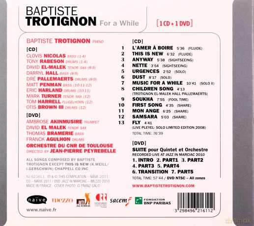 Baptiste Trotignon: For A While - Best Of [CD]+[DVD]