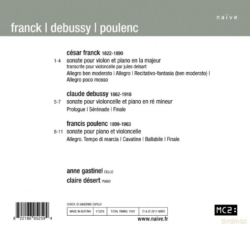 Anne Gastinel: French Music For Cello And Piano [CD]