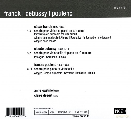 Anne Gastinel: French Music For Cello And Piano [CD]