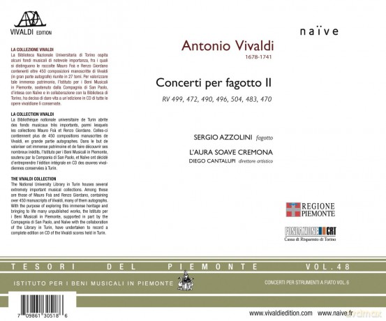 Sergio Azzolini: Vivaldi Concerti Per Fagotto II [CD]