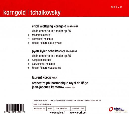 Laurent Korcia: Tchaikovsky, Korngold (digipack) [CD]