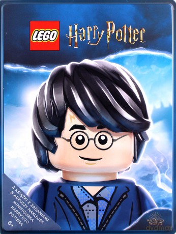 LEGO Harry Potter zestaw książek z klockami lego 4 książki z zdaniami, 5 arkuszy naklejek, minifigurka Harrego Pottera [KSIĄŻKA]