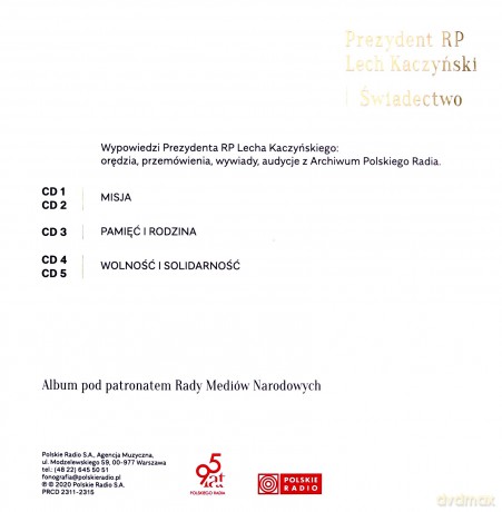 Prezydent Lech Kaczyński - Świadectwo [5CD]
