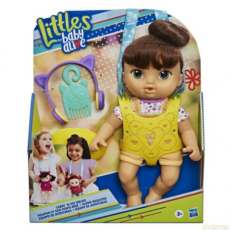 Lalka Baby Alive Maluch z Zółtym nosidelkiem Brunetka