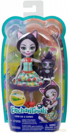 Lalka Enchantimals + zwierzątko dodatkowe Kot