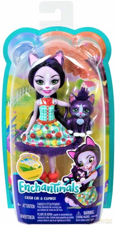 Lalka Enchantimals + zwierzątko dodatkowe Kot