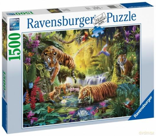 RAVENSBURGER 1500 el. Tygrysy nad wodą [PUZZLE]