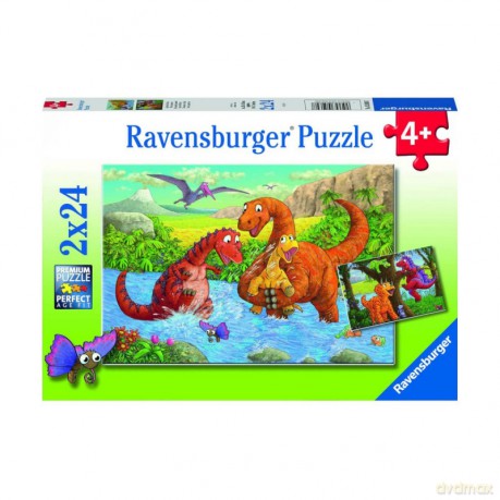 RAVENSBURGER 2x24 el. Bawiące sie dinozaury [PUZZLE]