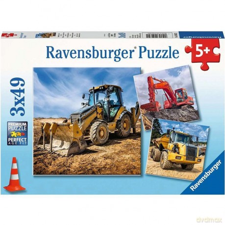 RAVENSBURGER 3x49 el. Maszyny budowlane [PUZZLE]