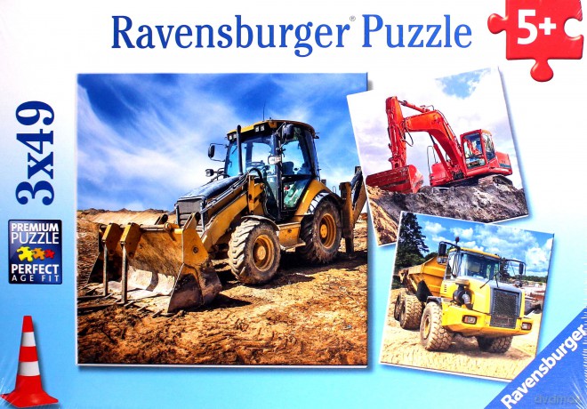RAVENSBURGER 3x49 el. Maszyny budowlane [PUZZLE]