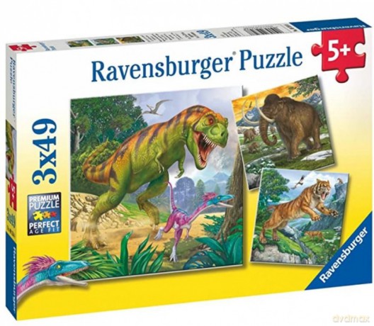 RAVENSBURGER 3x49 el. Władca czasów prehistorycznych [PUZZLE]